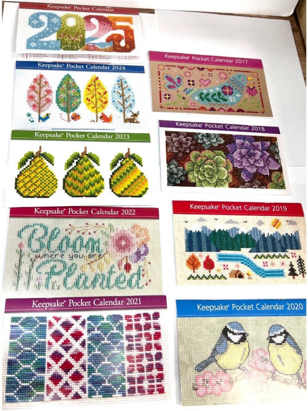 Keepsake Pocket Calendar Cross-Stitch Designs Lot 2017–2025 Patterns